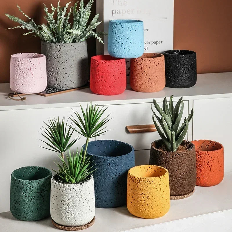 Modern Perforated Cement Flower Pot