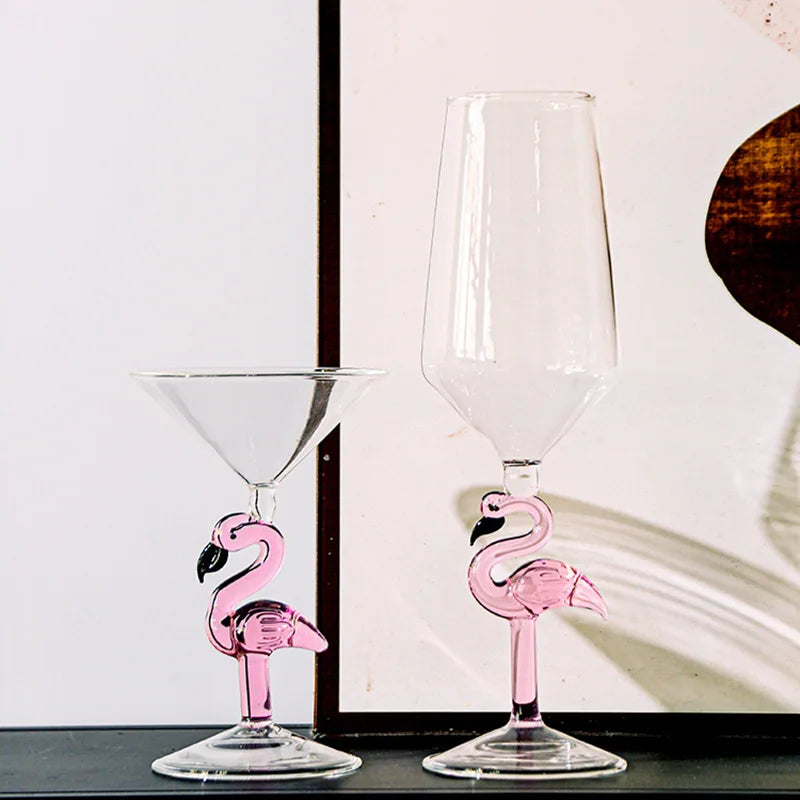 Pink Flamingo Wine Glasses