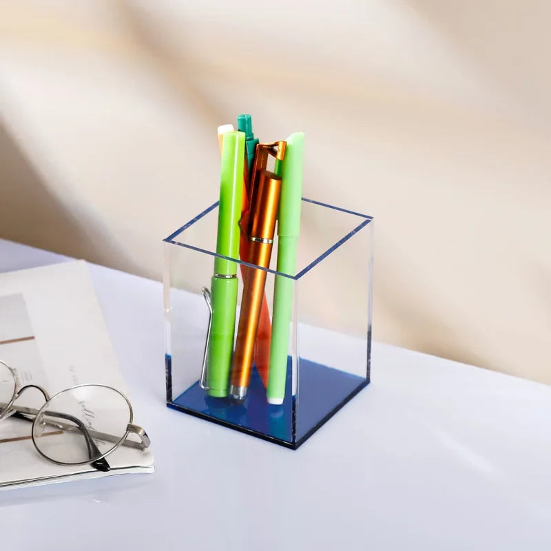 Transparent Color Acrylic Pen Holder desk organizer