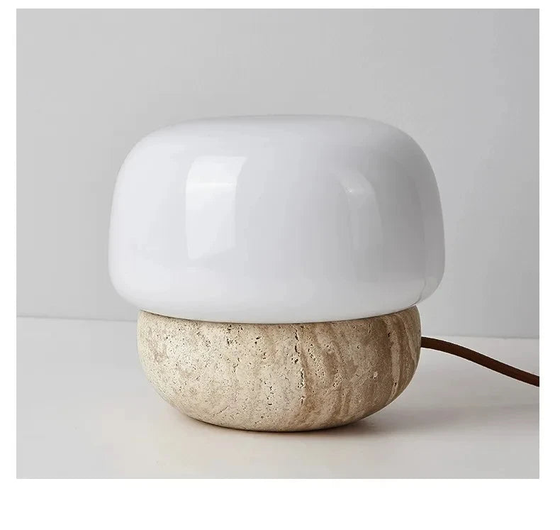 travertine stone mushroom LED lamp floor table lamp