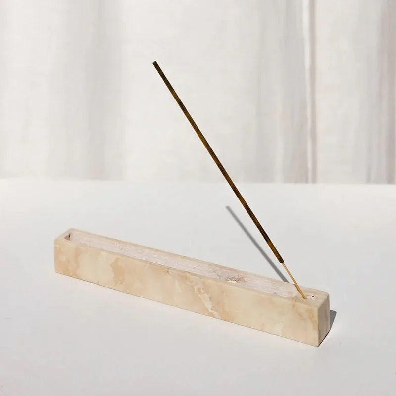 travertine stone incense stick holder