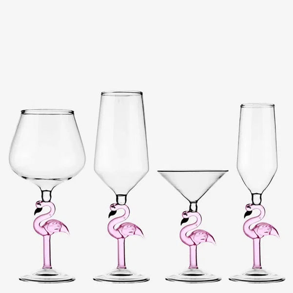 Pink Flamingo Wine Glasses