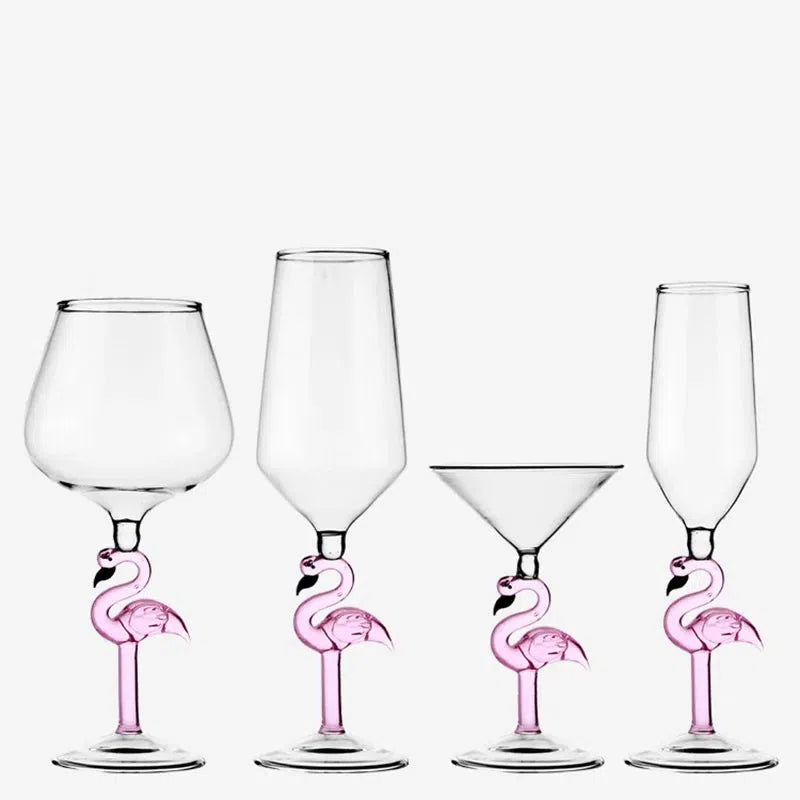 Pink Flamingo Wine Glasses