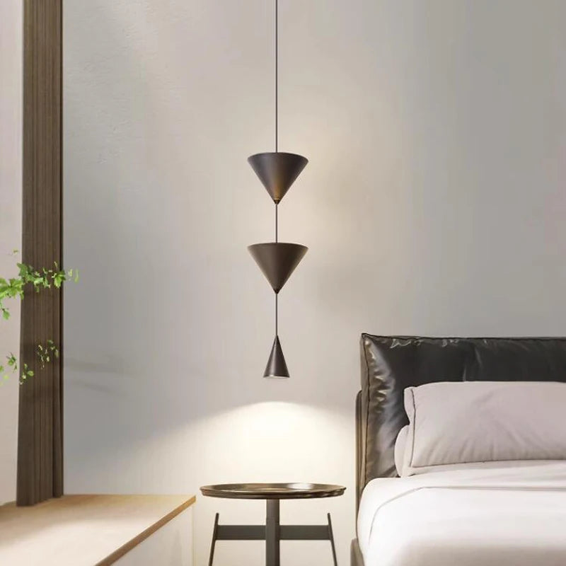 geometric double cone pendant lamp modern look elegant contemporary pendant light