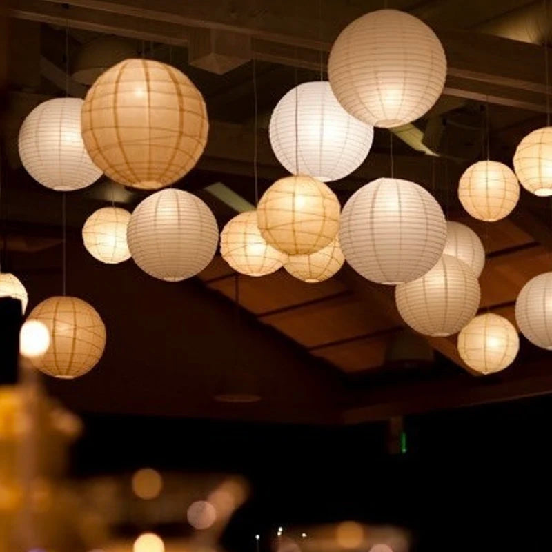 hanging paper lanterns with led lights party event lights