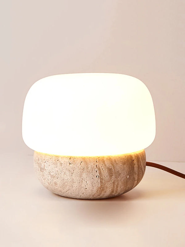 travertine stone mushroom LED lamp floor table lamp