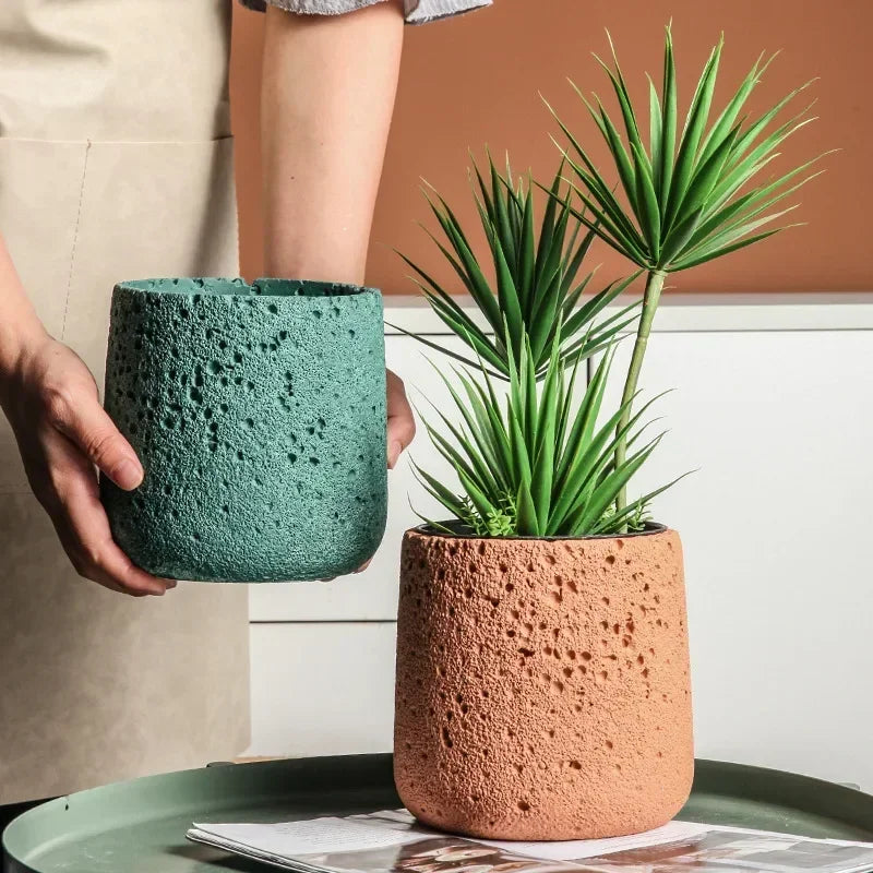 Modern Perforated Cement Flower Pot