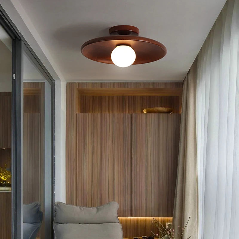 Wooden Disc Wooden Ceiling Lamp minimalist wooden ceiling light