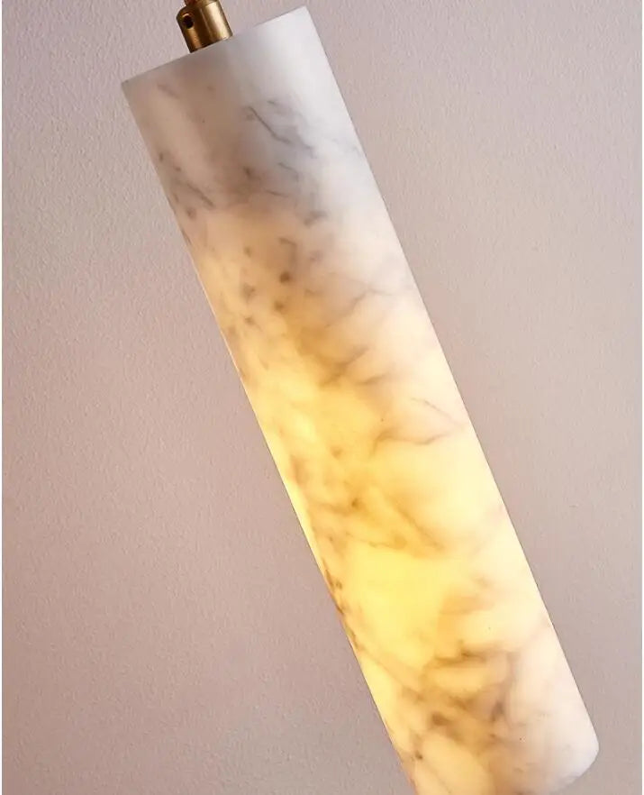 Opus marble LED pendant light cylinder marble lamp 