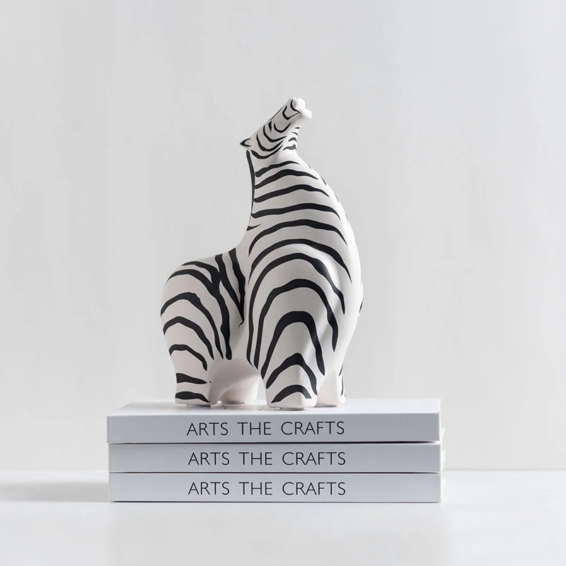 Ceramic Zebra Decorations Home Living Room Bookcase Shelf Bedroom Accessories Office Table Art Luxury Aesthetic Animal Figurines