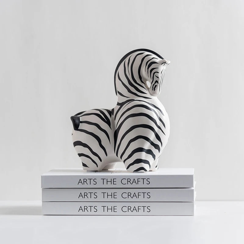 Ceramic Zebra Decorations Home Living Room Bookcase Shelf Bedroom Accessories Office Table Art Luxury Aesthetic Animal Figurines