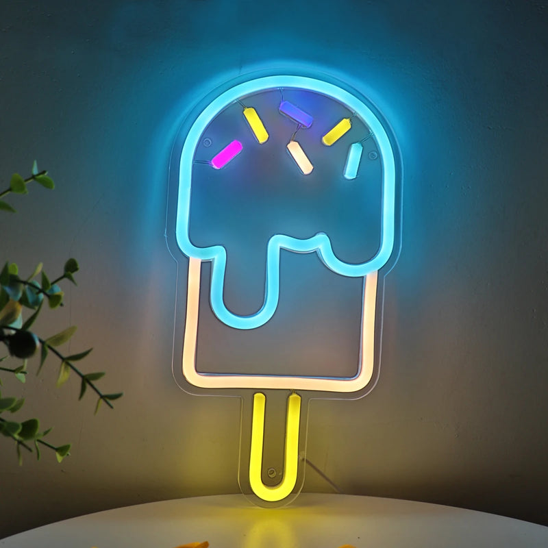 Ice Cream Popsicle Neon Light Party bedroom living room