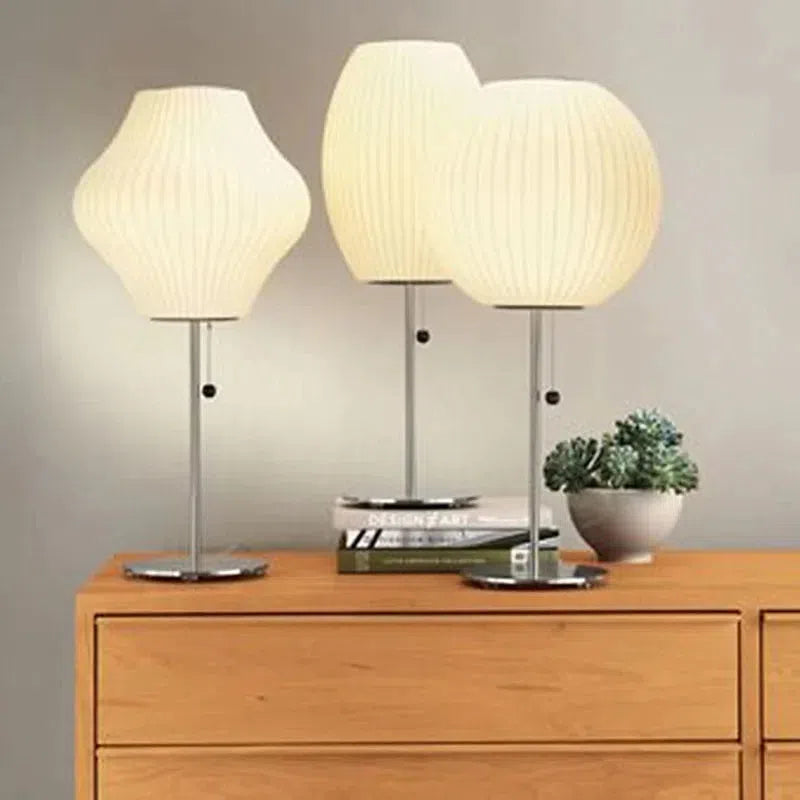 Silk Shades Elegant table and floor lamps polished chrome base diffused light lampshade for bedroom and living room