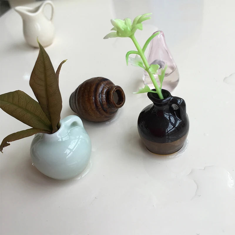 8pcs Glass / Resin Vase Fridge Magnet with potted plants