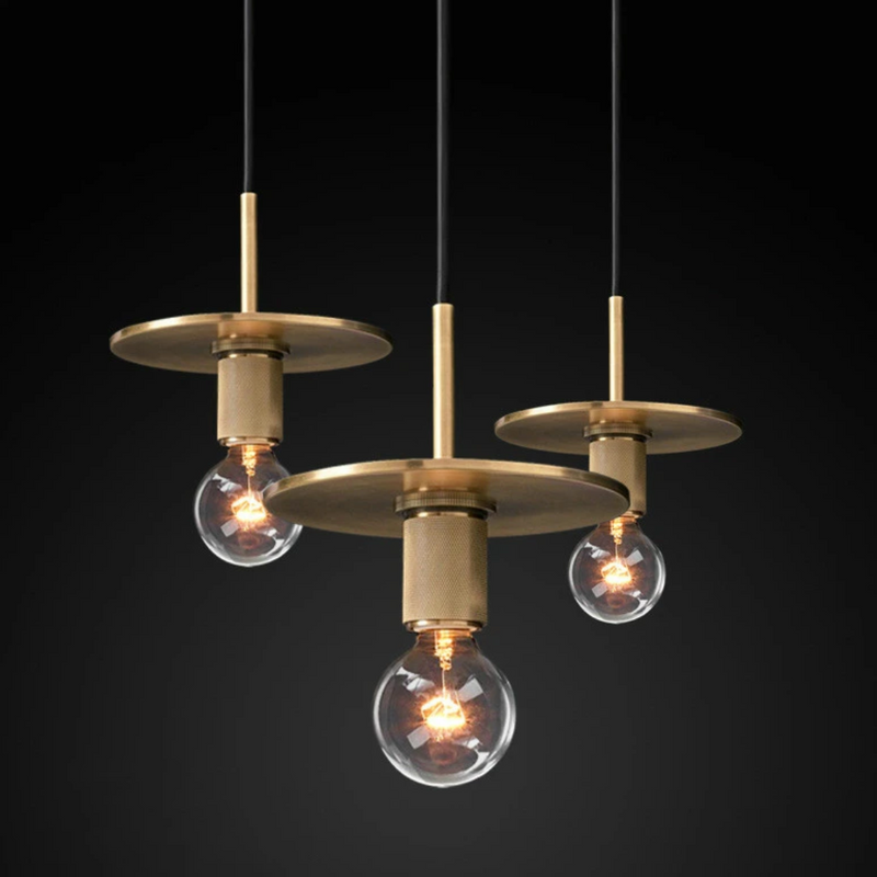 Armed Retro Brass Pendant Light - Final Sale