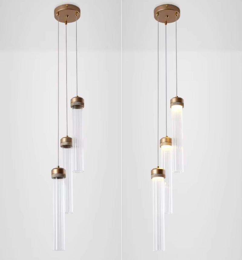 Ripple Drop Tube LED Pendant & Chandelier Light