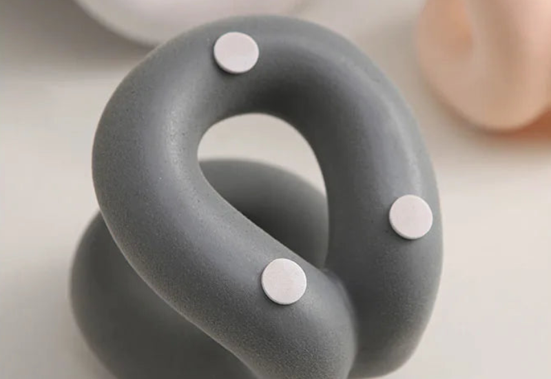 sculpted knot ceramic holder for vanity, bathroom and home decor