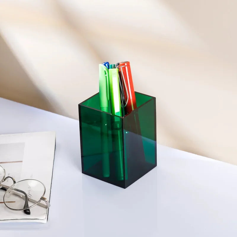 Transparent Color Acrylic Pen Holder desk organizer