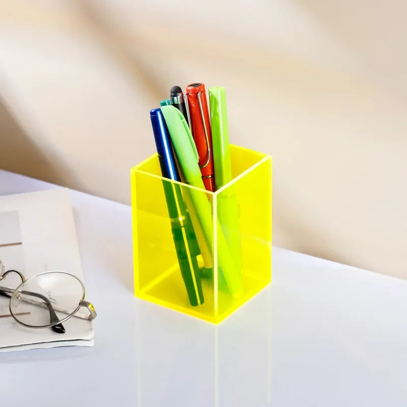 Transparent Color Acrylic Pen Holder desk organizer