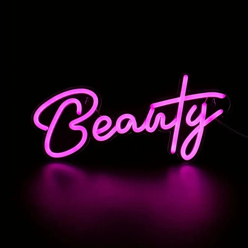 Beauty hot pink neon light for beauty salon powder room bedroom decor