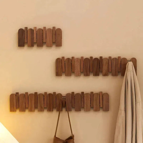 Walnut Wood Coat Rack 