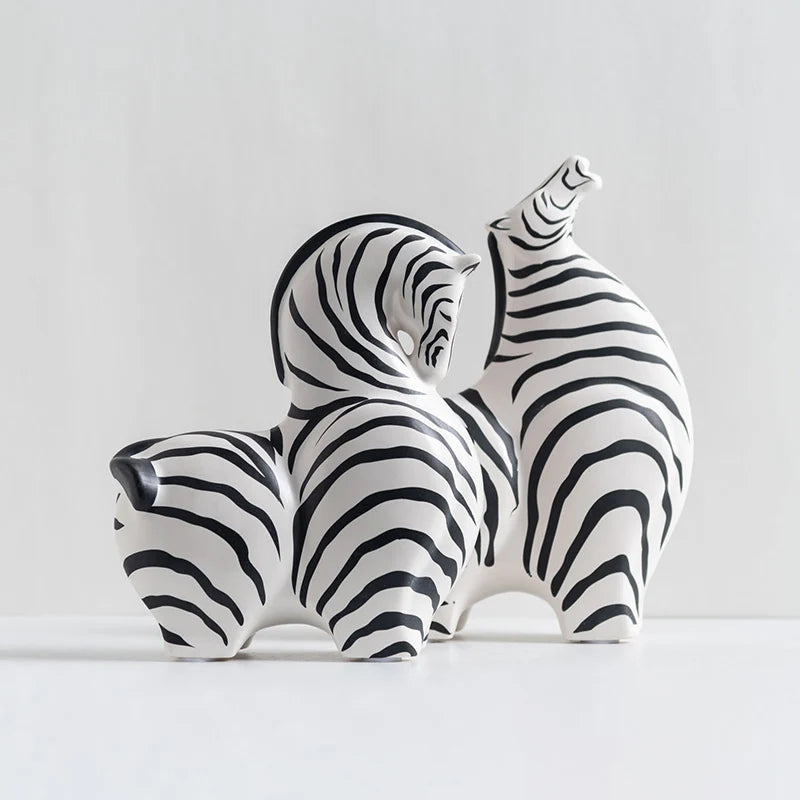 Ceramic Zebra Decorations Home Living Room Bookcase Shelf Bedroom Accessories Office Table Art Luxury Aesthetic Animal Figurines