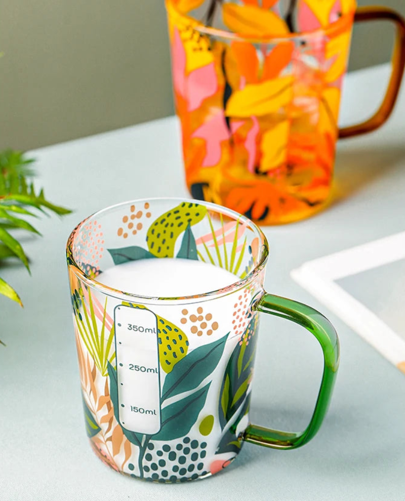 Summer Leaf Glass Mug