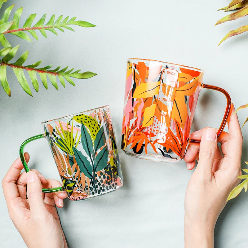 Summer Leaf Glass Mug