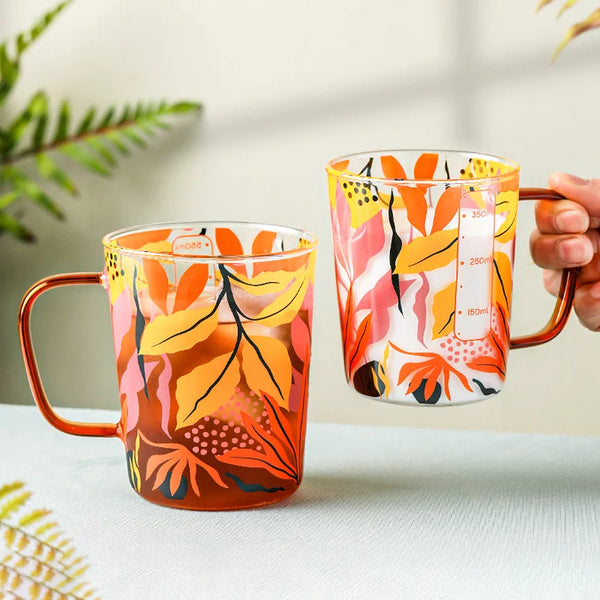 Summer Leaf Glass Mug