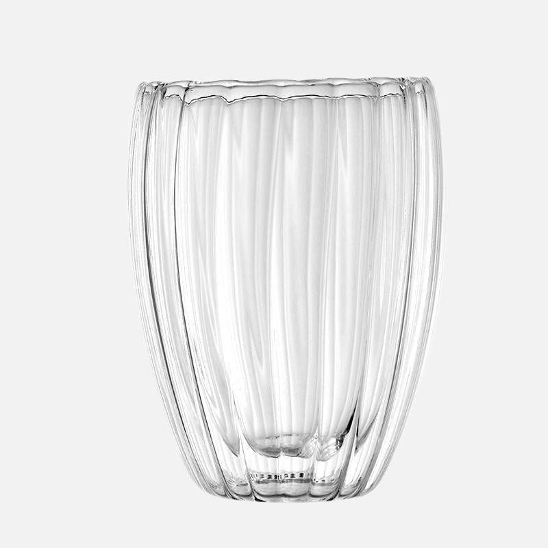 Transparent Drinkware Cup double layer ripple texture