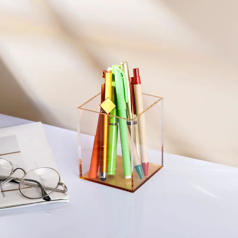 Transparent Color Acrylic Pen Holder desk organizer