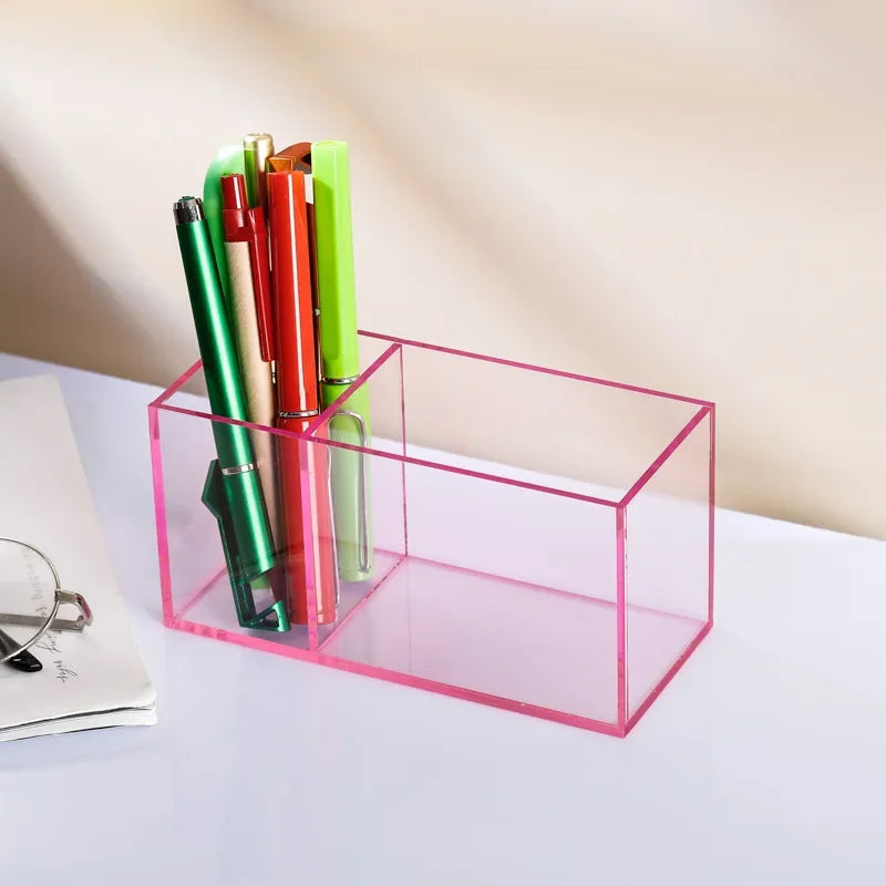 Transparent Color Acrylic Pen Holder desk organizer