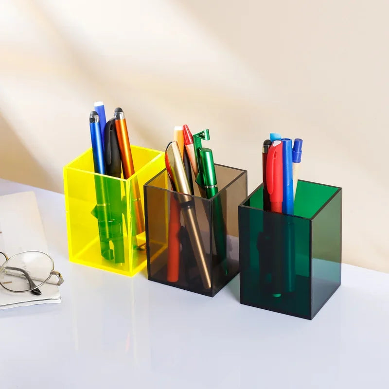 Transparent Color Acrylic Pen Holder desk organizer