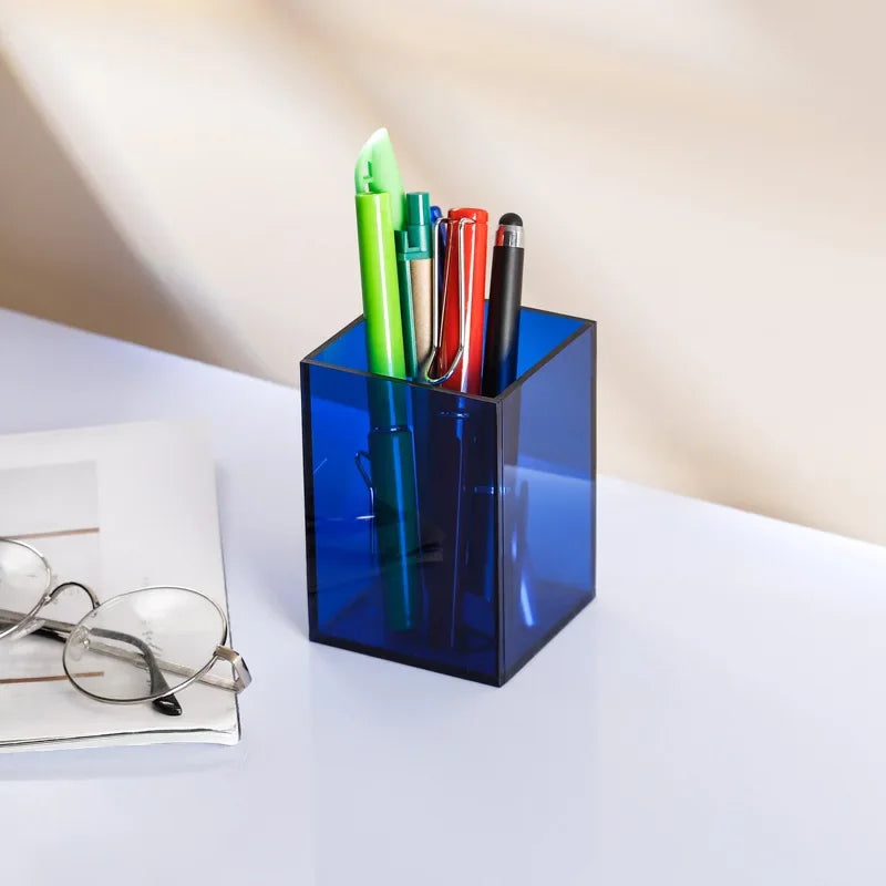 Transparent Color Acrylic Pen Holder desk organizer