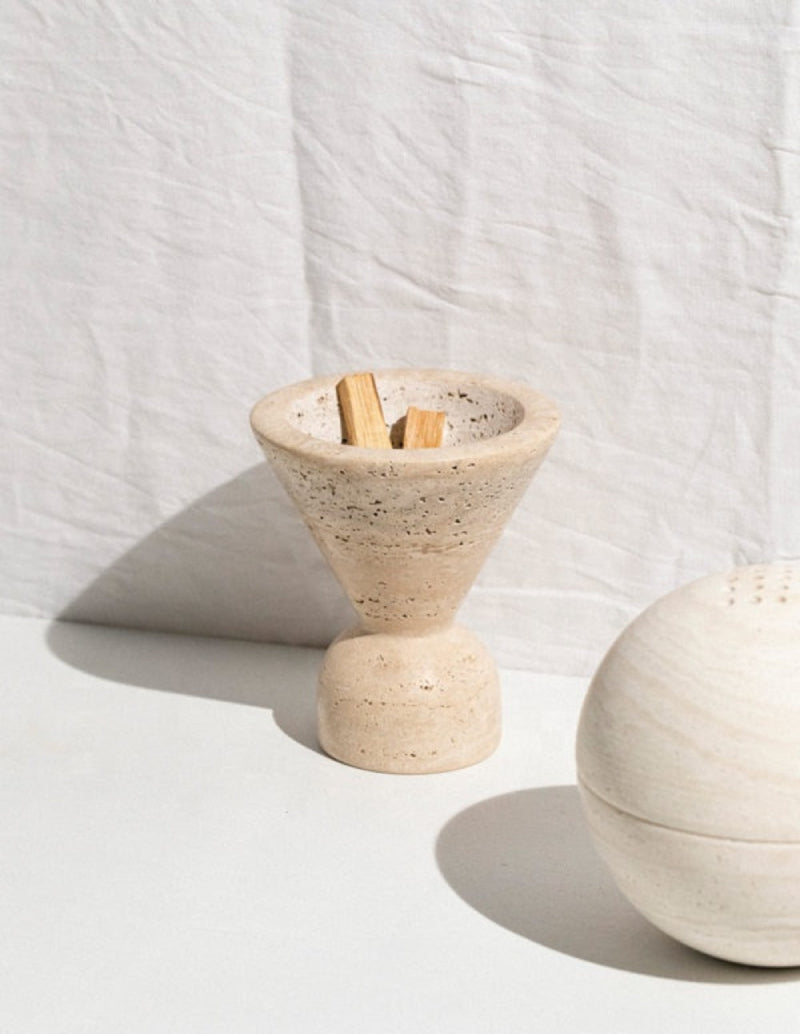 Travertine Incense Burner