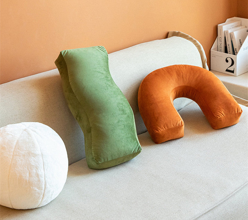 Velvety Retro Shapes Pillow - Final Sale