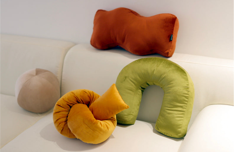 Velvety Retro Shapes Pillow - Final Sale