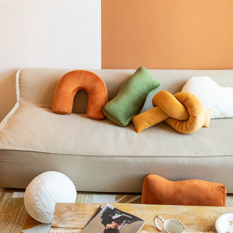 Velvety Retro Shapes Pillow - Final Sale