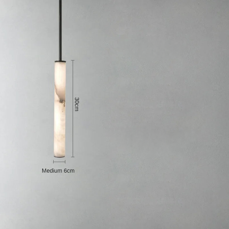 cylindrical marble pendant light LED light