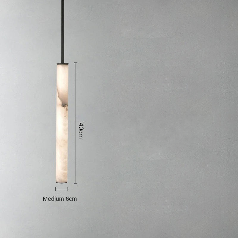 cylindrical marble pendant light LED light