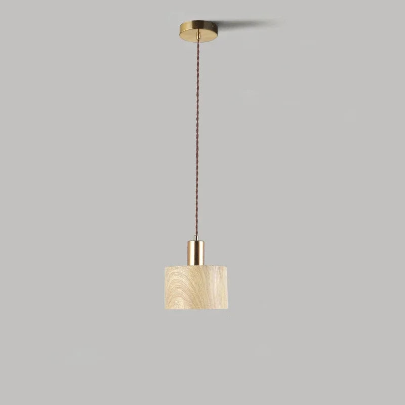 Bedside Pendant/Wall Lamp Modern Walnut Brass Pendant & Wall Lamp Metal Hanging Light for Bedroom, Dining Room, and Bar Décor