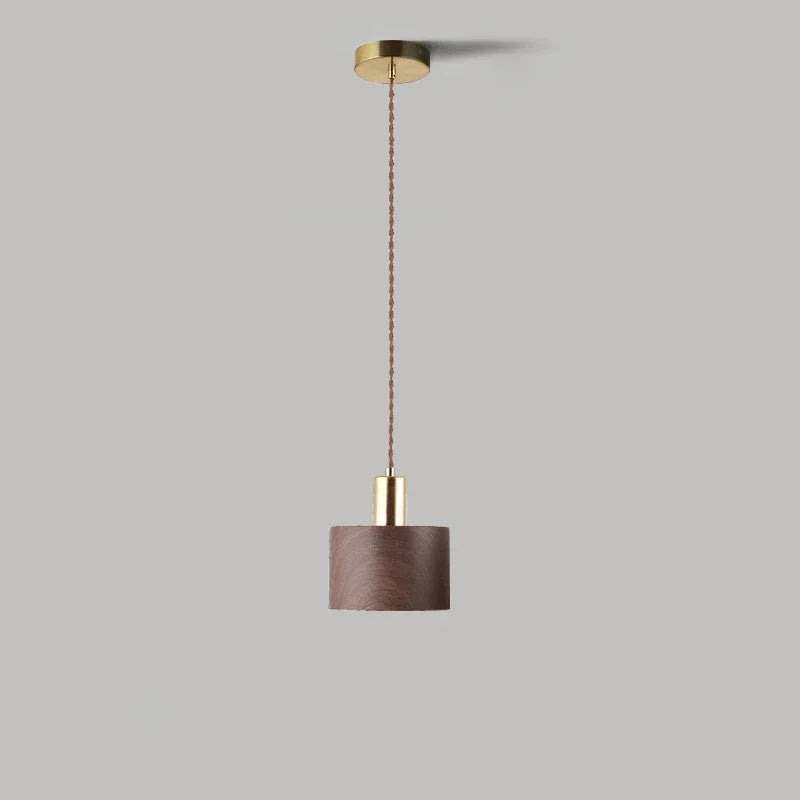 Bedside Pendant/Wall Lamp Modern Walnut Brass Pendant & Wall Lamp Metal Hanging Light for Bedroom, Dining Room, and Bar Décor