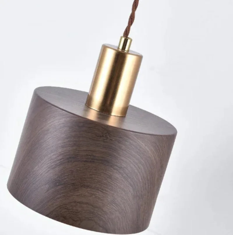 Bedside Pendant/Wall Lamp Modern Walnut Brass Pendant & Wall Lamp Metal Hanging Light for Bedroom, Dining Room, and Bar Décor