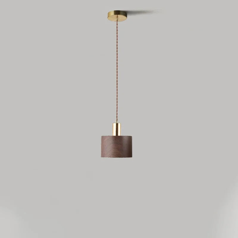 Bedside Pendant/Wall Lamp Modern Walnut Brass Pendant & Wall Lamp Metal Hanging Light for Bedroom, Dining Room, and Bar Décor