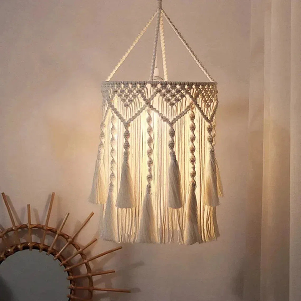 Wall Hanging Tapestry Lampshade woven macrame cotton tapestry lamp