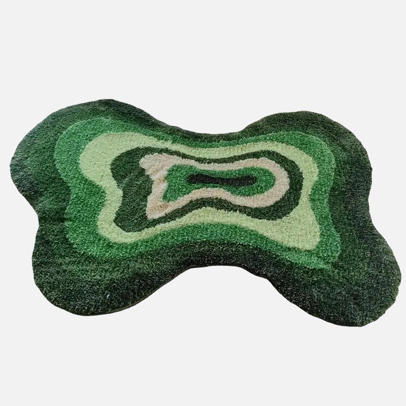 Tufted Bath Mat Optic design green monochrome