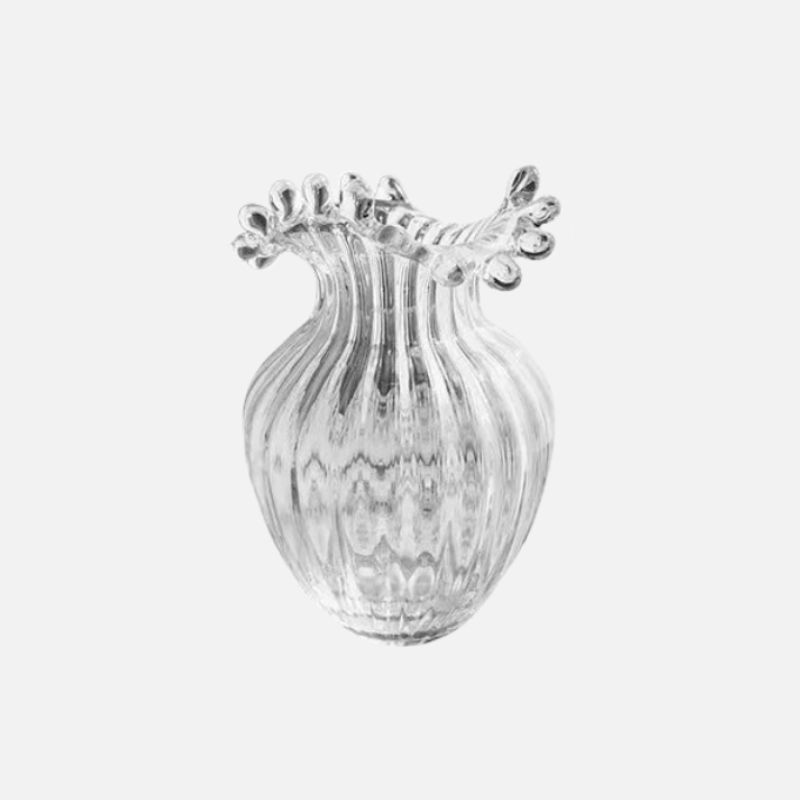 elegant wave ripple vase with ruffled rim