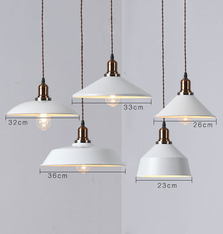 White & Brass Retro Pendant Lamp