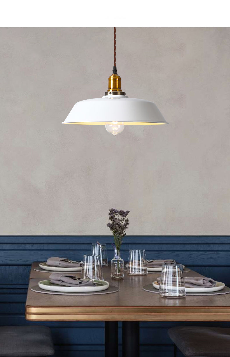 White & Brass Retro Pendant Lamp