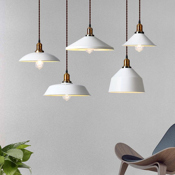 White & Brass Retro Pendant Lamp